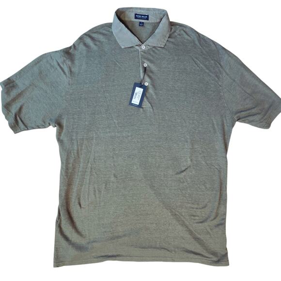 Peter Millar Crown Crafted Greystone Linen Short Sleeve Polo Shirt Sz L NWT - Picture 3 of 9